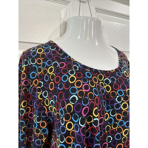 Lularoe Lynnae Plus Size 3XL  Hi Lo Tunic Knit Top Geometric Print Colorful - Picture 5 of 10